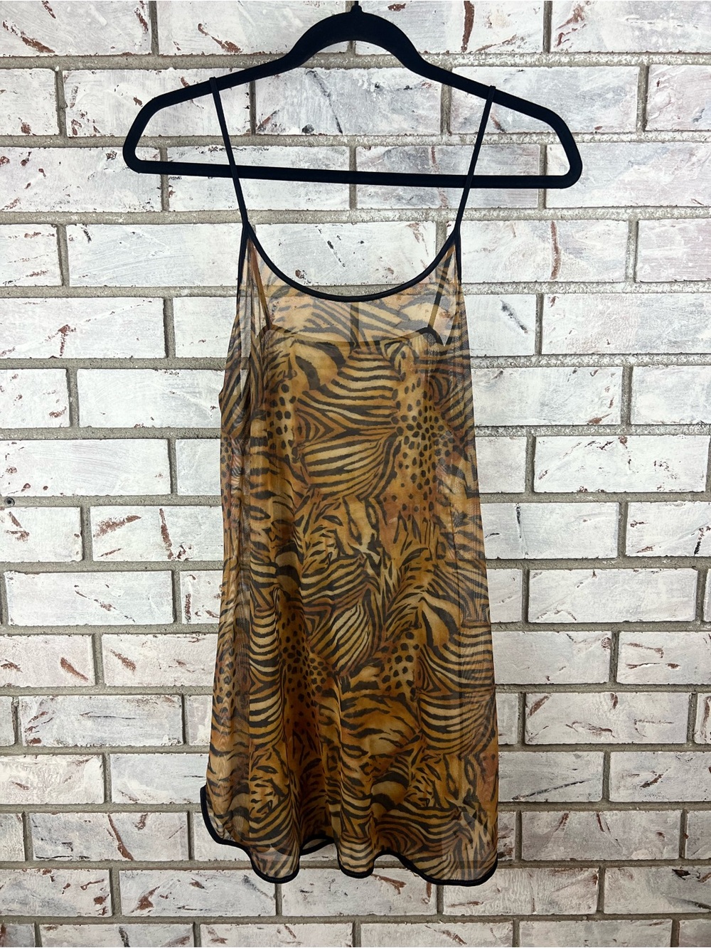 Vassarette | Y2K Animal Print Sheer Slip Dress